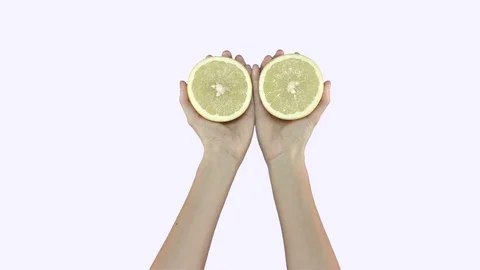 Two halves of grapefruit on white background Stock-Footage 71628635