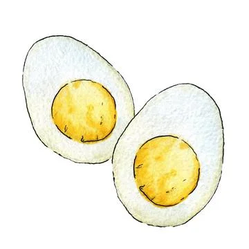 Two halves of hard boiles egg clipart Stock Illustration
