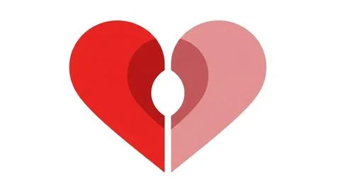 Two halves of a heart Illustrazione stock