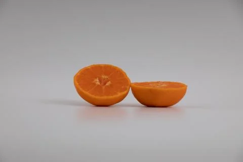 Two halves of a Orange Stock Photos
