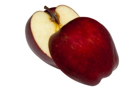 Two halves of a red apple Stock Photos