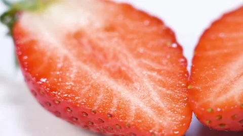 Two halves of red strawberry Stock-Footage 156797737