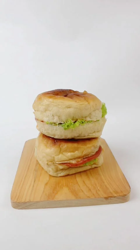 Two hamburgers Stock Footage 323886225