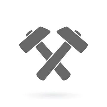 Two hammer icon Stock Illustration
