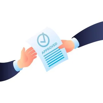 Two hand approved paper icon, isometric style Illustrazione stock