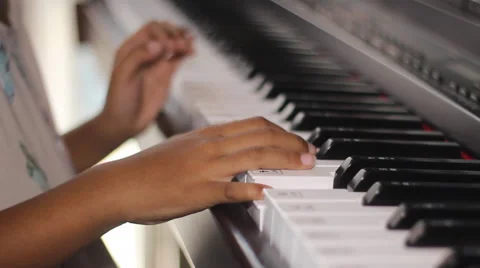 Two hand basic piano finger exercises Stock Footage 53790460