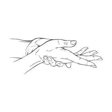 Two Hand drawn gesture sketch vector illustration line art Stock Illustration