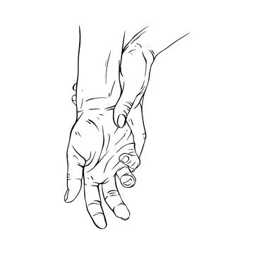 Two Hand drawn gesture sketch vector illustration line art Stock Illustration