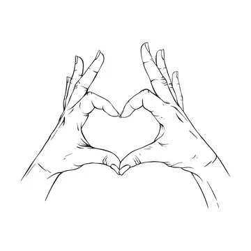 Two Hand drawn gesture sketch vector illustration line art Stock Illustration
