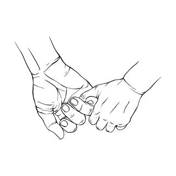 Two Hand drawn gesture sketch vector illustration line art Stock Illustration