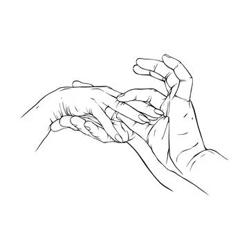 Two Hand drawn gesture sketch vector illustration line art Stock Illustration