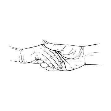 Two Hand drawn gesture sketch vector illustration line art Illustrazione stock