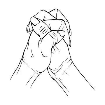 Two Hand drawn gesture sketch vector illustration line art Stock Illustration