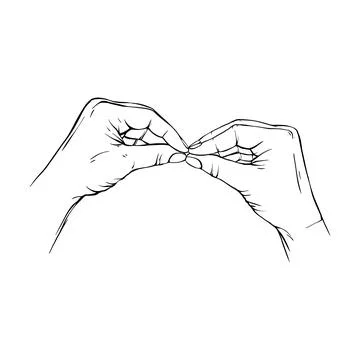 Two Hand drawn gesture sketch vector illustration line art Stock Illustration