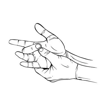Two Hand drawn gesture sketch vector illustration line art Stock Illustration