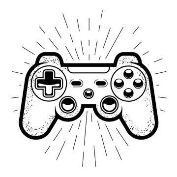Two-hand game controller, console joystick or gamepad icon, vector Stock Illustration