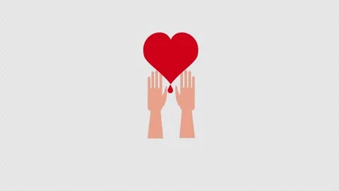 Two hand heart care concept icon animation with alpha channel Stock Footage 277177262