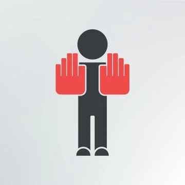 Two hand stop sign. Stock Illustration