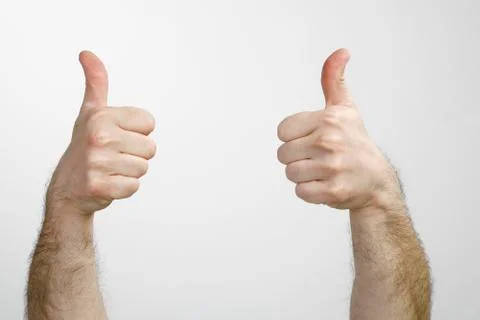 Two hand with thumb up isolated on white background Foto stock