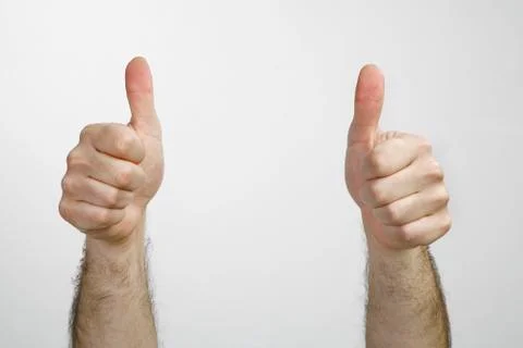 Two hand with thumb up isolated on white background Stock Photos