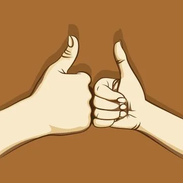 Two hand thumbs up design Ilustração Stock