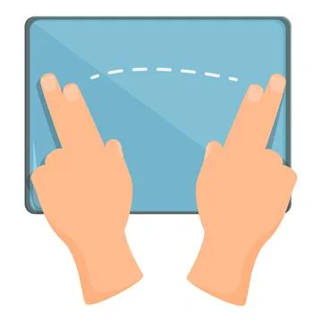 Two hand tocuh icon cartoon vector. Smart contact Illustrazione stock