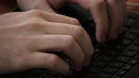 Two hand typing on the keyboard in the office. Stock Footage 79510679