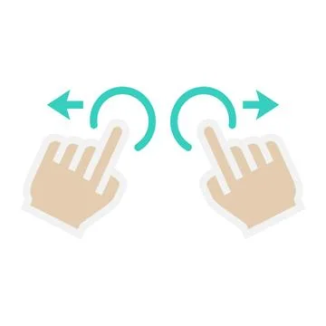 Two hand zoom in flat icon, touch and gesture Stock Illustration