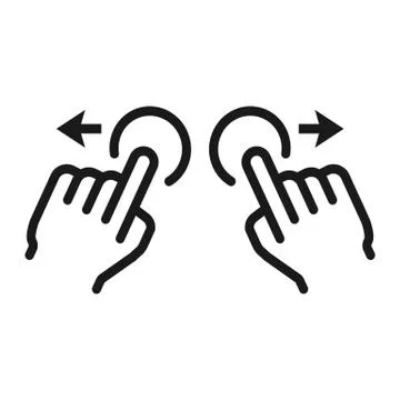 Two hand zoom in line icon, touch and gesture Stock Illustration