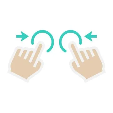 Two hand zoom out flat icon, touch and gesture Stock Illustration