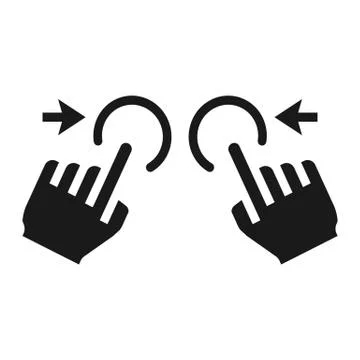 Two hand zoom out solid icon, touch and gesture Stock Illustration