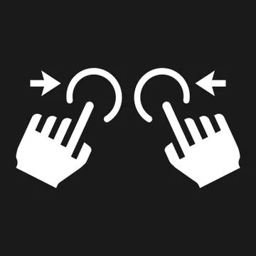 Two hand zoom out solid icon, touch and gesture Stock Illustration