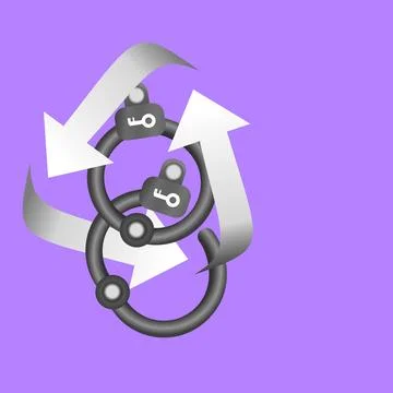 Two handcuffs with keys attached to a vector illustration Illustrazione stock