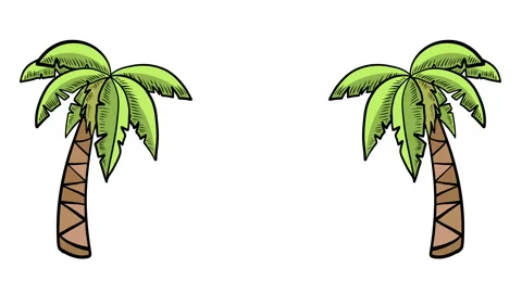 Two Handdrawn Palm Trees 스톡 동영상 261305867