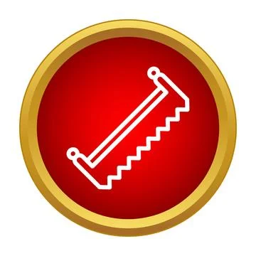 Two handed saw icon representing wood cutting tool Ilustración de archivo