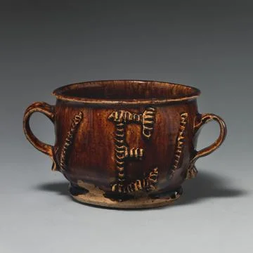 Two-handled cup ca. 1750 British, Staffordshire. Two-handled cup. British, .. Stock Photos
