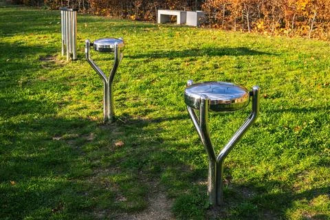 Two handpans in a park Stock Photos