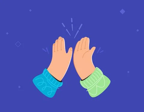 Two hands are giving a high-five Ilustración de archivo