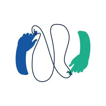 Two hands with attached strings Illustrazione stock