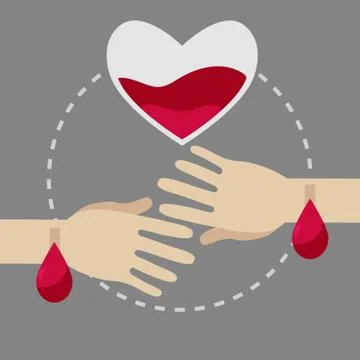 Two Hands Blood Donation vector Illustrazione stock
