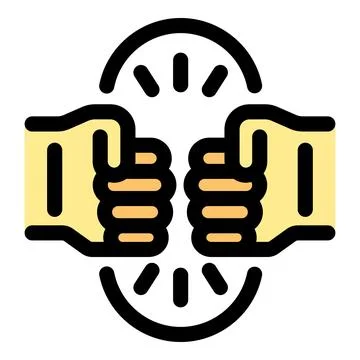 Two hands bumping fists showing teamwork and collaboration Stock Illustration