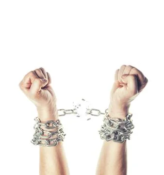 Two hands in chains Stock Photos