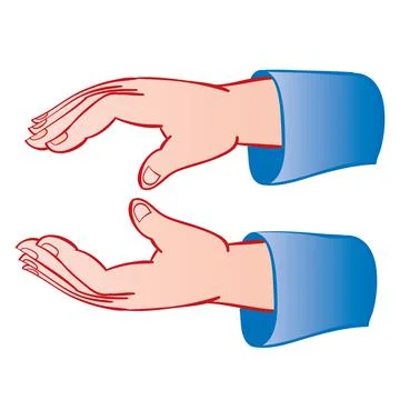 Two hands clapping, cartoon illustration, isolated object on white background Illustrazione stock