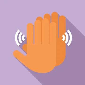 Two hands clapping making a sound wave Stock Illustration