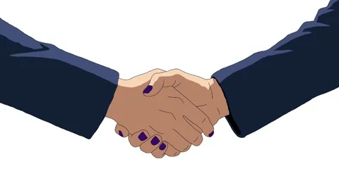 Two hands clasp firmly, symbolizing cooperation, agreement, trust Stock Footage 343281250