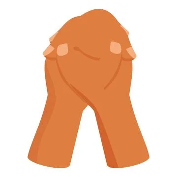 Two hands clasped together in prayer or gratitude Stock Illustration