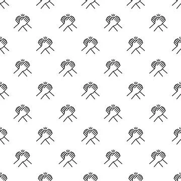 Two hands clasping concept seamless pattern background Stock Illustration