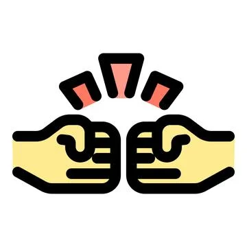 Two hands doing fist bump celebrating success Stock Illustration