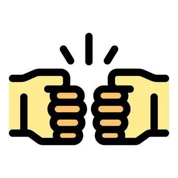 Two hands doing a fist bump celebrating success Stock Illustration