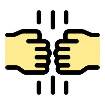 Two hands doing fist bump celebrating success and teamwork Stock Illustration